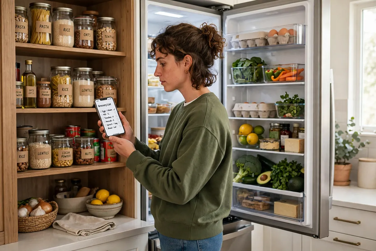 Pantry check before shopping