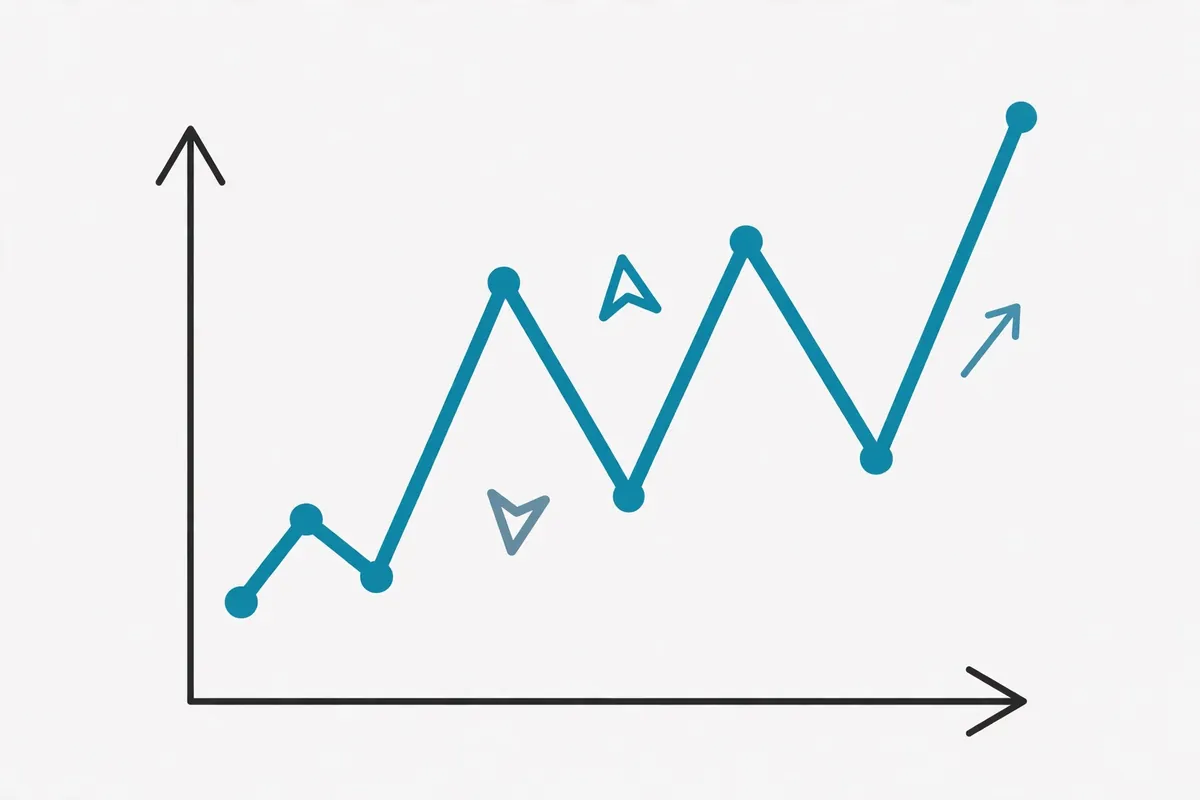 A simple price history graph going up and down