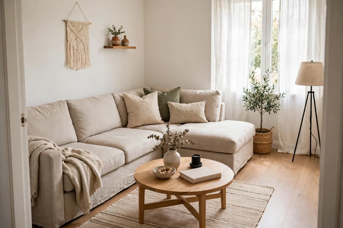 Sectional layout in corner